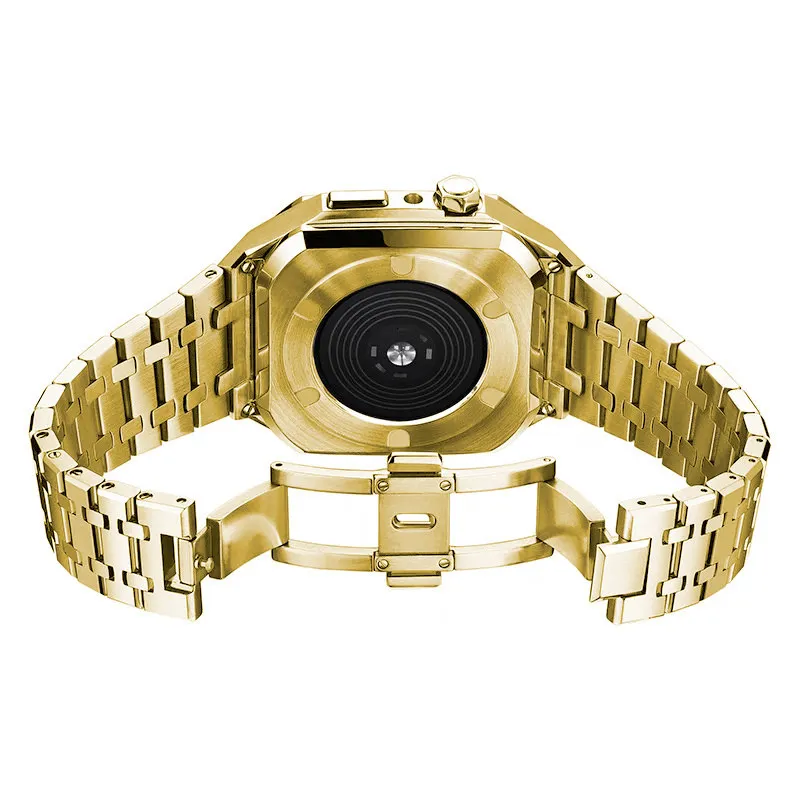 Funda protectora de acero inoxidable para Apple Watch Series 9, 8, 7, 6, 5, 4 SE, de lujo, Premium, 45mm, 44mm