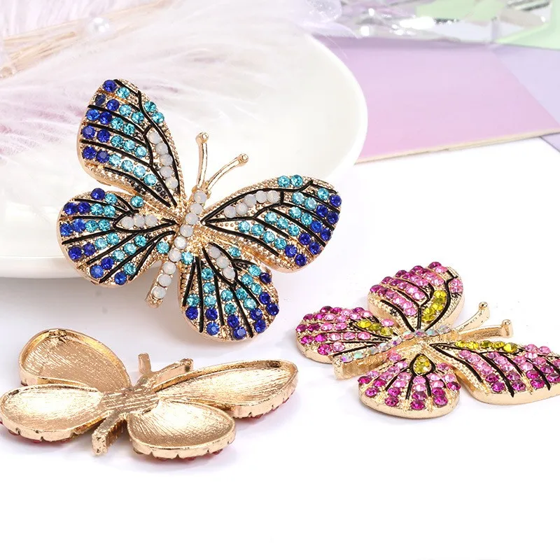 Rhinestone Butterfly Brooch, Glittering , Multi-color Optional, For Women Small Gift