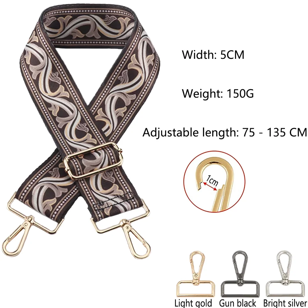 

5CM Colorful Bag Straps For Handbag Adjustable Single Shoulder Belt Strap For Shoulder Bag Bag Accessories Replacement Belt