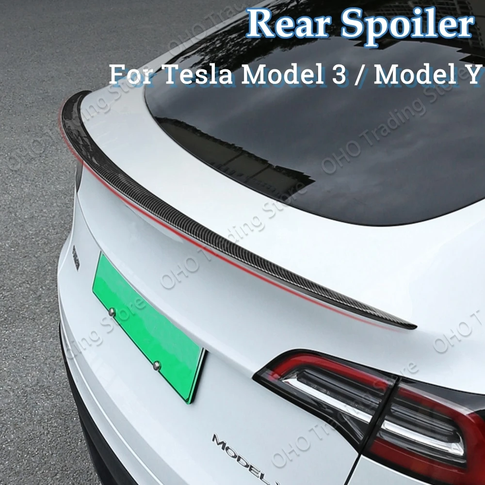 Car Rear Spoiler Trunk Roof Lip For Tesla Model 3 2017-2023 Model Y 2020-2023 Tail Wing ABS Spoiler Tuning Body Kit Trim Tuning