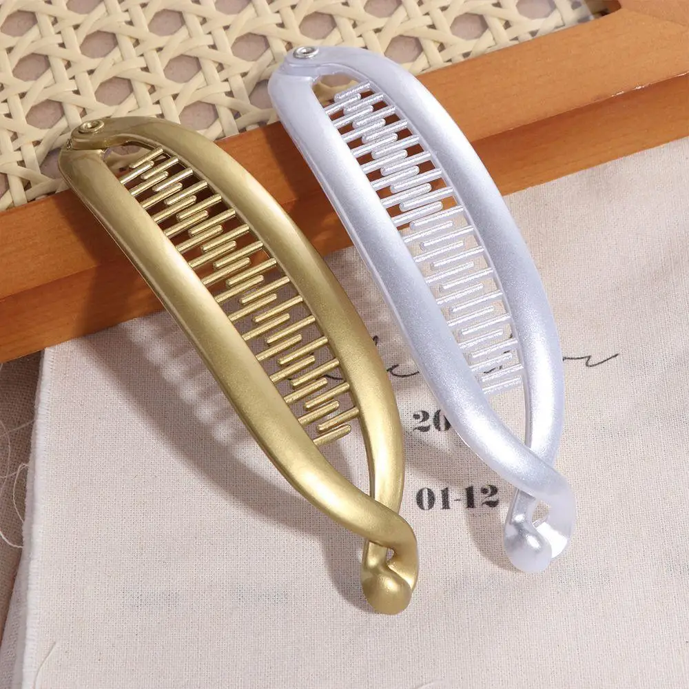 Fashion Fish Shaped Hairpin Barrettes Headwear Gold Silver Banana Clip Hairpins Styling Simple Hair Claws Clips Women