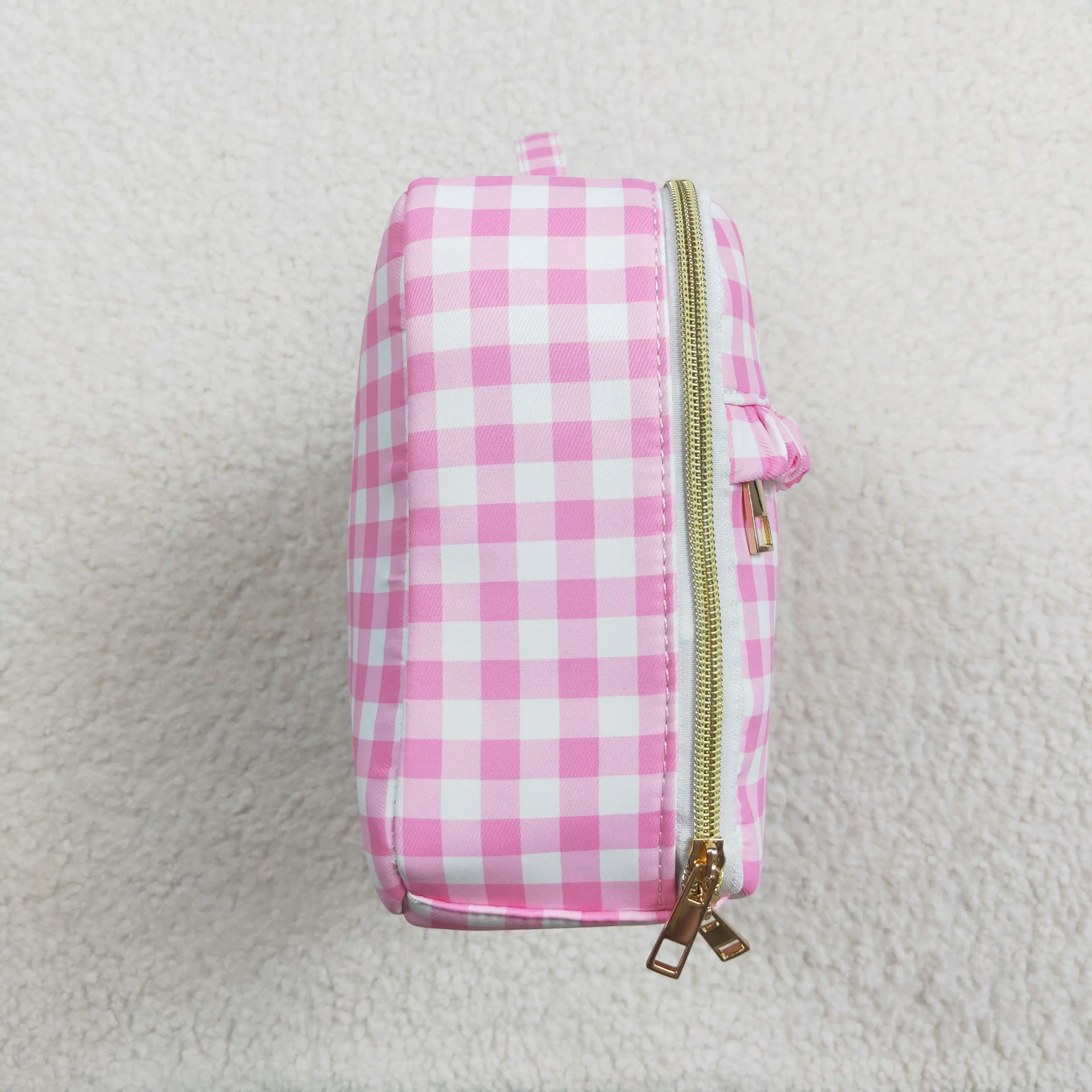 Lancheira portátil ao ar livre para bebê menino e menina, mochila de viagem para criança, Kids Blue Plaid Children Back to School Bag, atacado