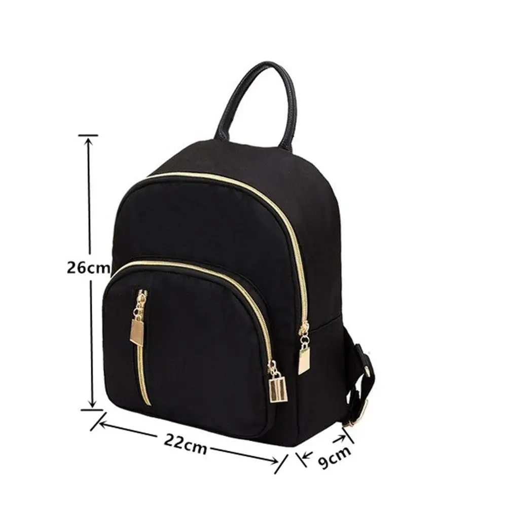 Borsa a tracolla da donna multifunzionale fashion Girl Oxford Daypack da viaggio carina Mini zaino borsa da ragazza nera