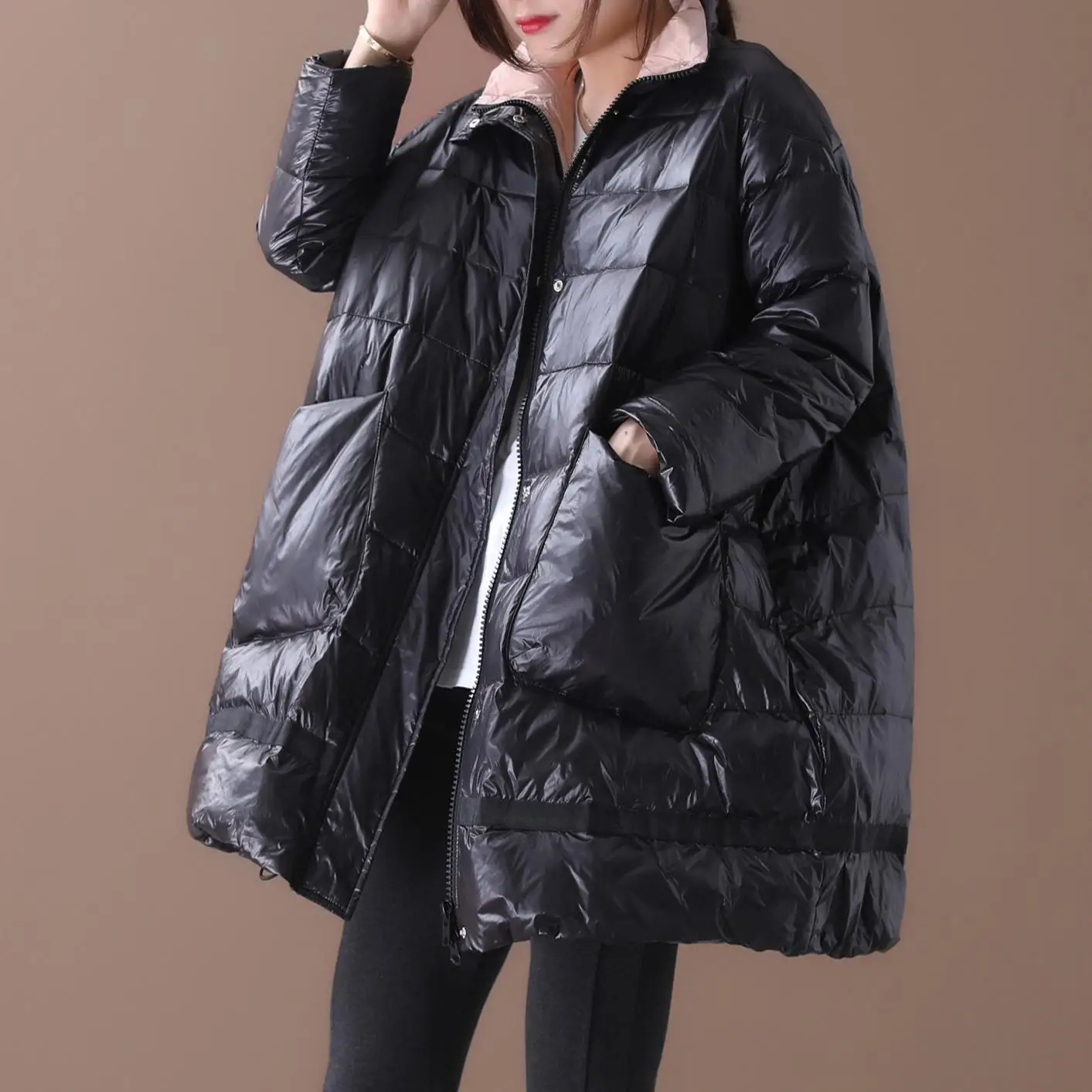 Coreano japonês sle feminino inverno jaet solto facionable tamanho grande casaco de algodão comprimento médio roupas de algodão na moda