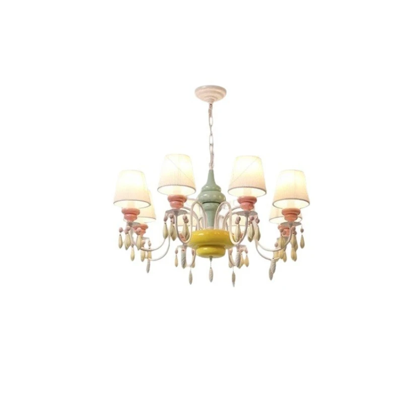 Korean dopamine room chandelier Nordic creative cute princess room girl child bedroom cream wind lamp