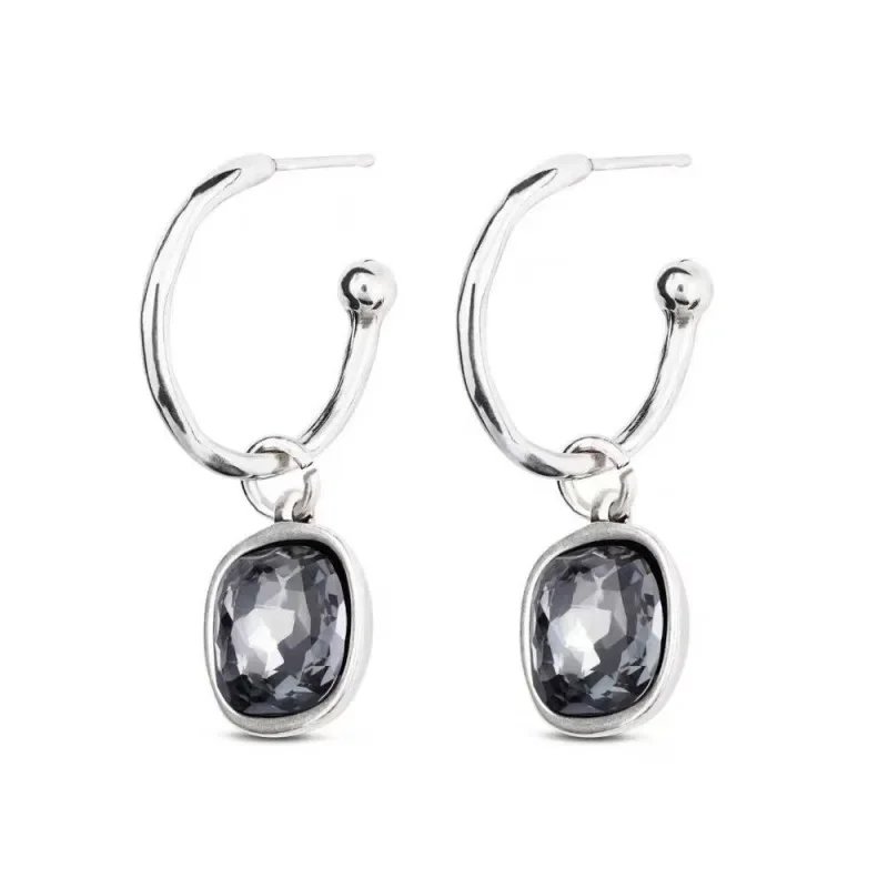 

Spain UNOde50 grey crystal senior sense of niche design earrings personality simple atmosphere