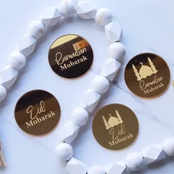 5pcs EID Ramadan Mubarak Cupcake Charms Toppers Gem Muslim Islamic Kareem Iftar party Happy Eid Al-Fitr holiday table decoration