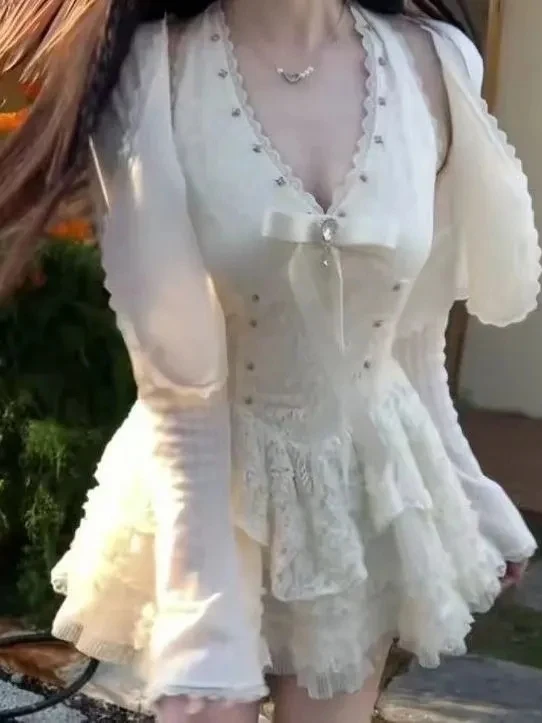 

Пышное короткое платье в стиле принцессы для женщин, летнее, элегантное бальное платье, дизайн с завязками на шее, большие размеры