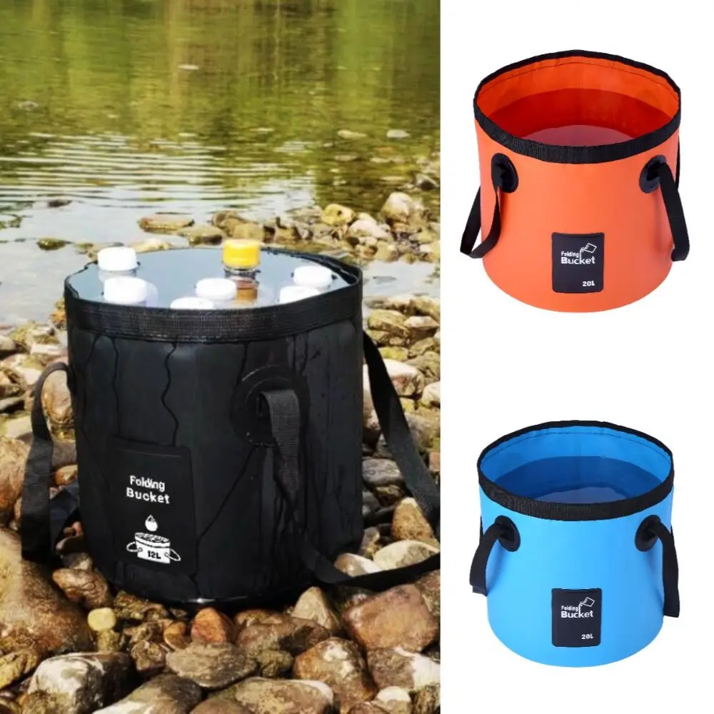 12L/20L Travel Portable Foldable Water Bucket Collapsible Multifunction Car Wash Bucket Thicken Water Storage Container Camping