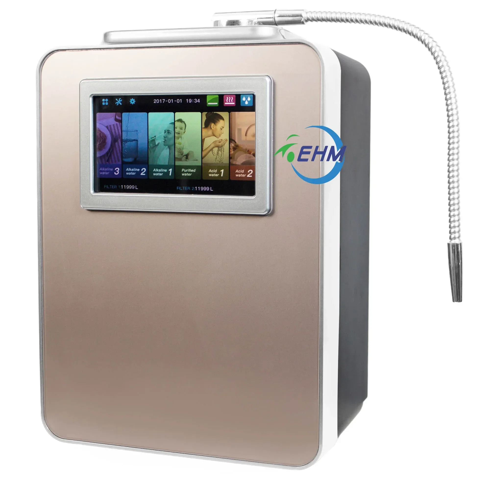 Factory drinking alkaline water ionizer Kangen water machine with titanium with platinum coating plates water purifier