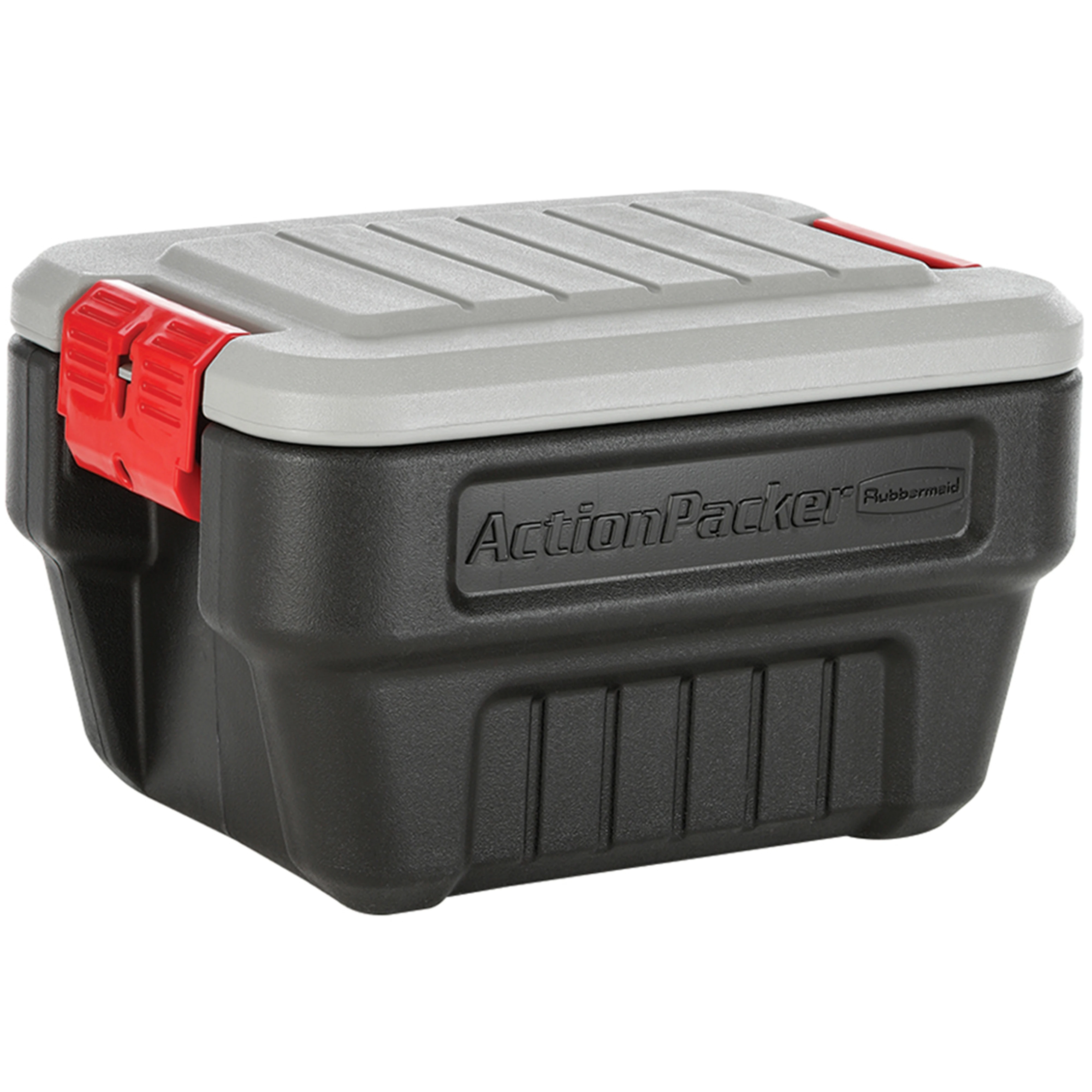 

8 Gallon Action Packer Storage Bin, Heavy Duty Plastic, Lockable, Black, Included Lid
