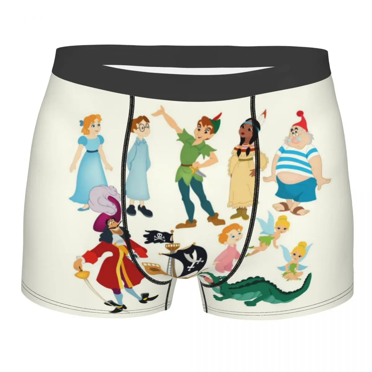 

Мужское модное нижнее белье с героями мультфильмов «Питер Пэн», трусы-боксеры, эластичные шорты, трусы, трусы