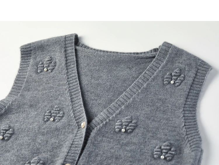 SENTUBILA Strickweste für Damen, Herbst 2026, neue ärmellose Strickjacke, lässige, einreihige Weste mit hohem Stretchanteil, W53JB2692 – Detail 28