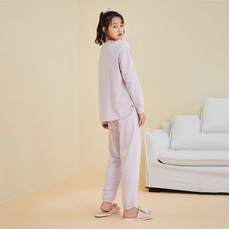 Semir Long-Sleeved Pajamas Women Pure Cotton New Autumn Casual Simple Can Be Worn Outside Pajamas Set