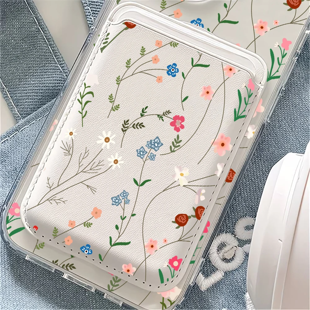野生の花と雑草柄のMagSafe対応ウォレット、磁気カードホ - Phone Cases Wildflower のレビューと価格
