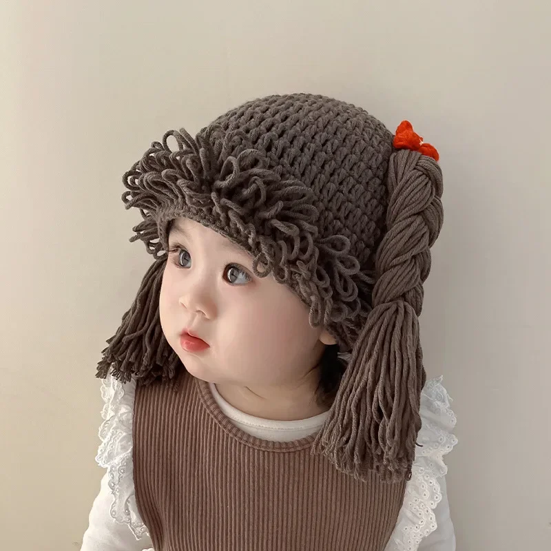 Baby Hat Autumn and Winter Warm Hat Little Girls\' Wool Hat Baby Handmade Knitted Hat