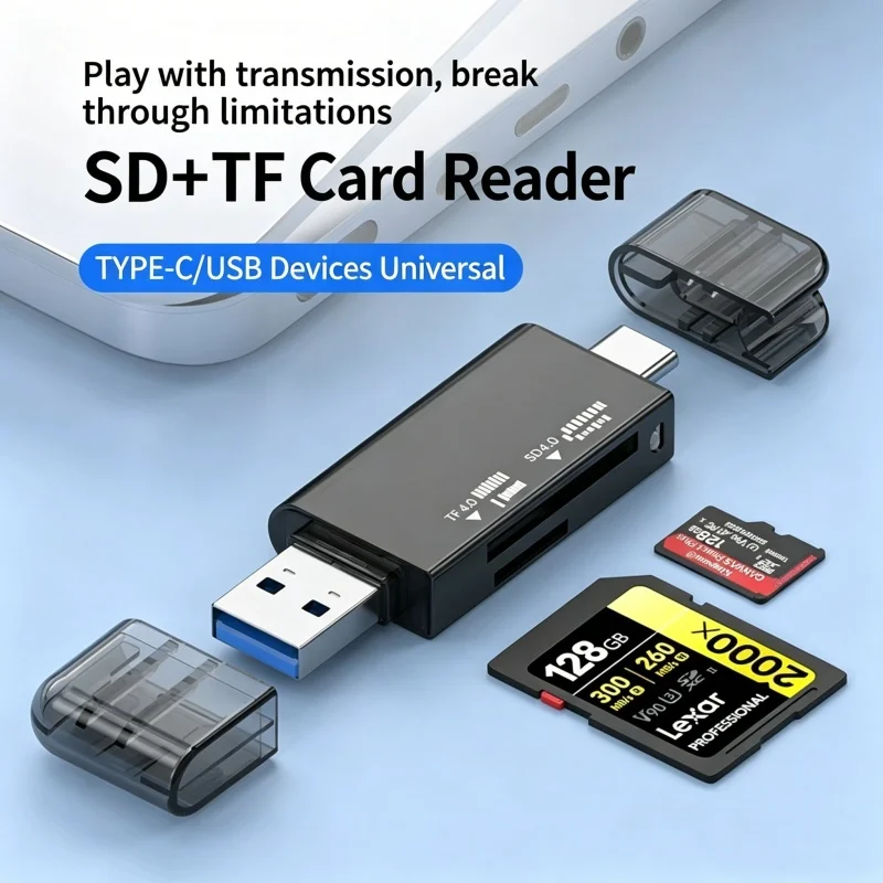 

USB3.0 UHS-II V90 High Speed Card Reader, Multifunction SD TF4.0 Adapter for Phone Laptop Digital Camera OTG Fast Data Transfer