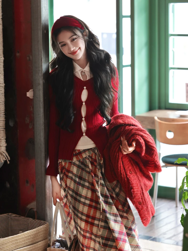 

Мягкий ветровой вязаный свитер, женский винтажный длинный кардиган для похудения, верхняя одежда, осенняя мода, дизайн для поездок на работу