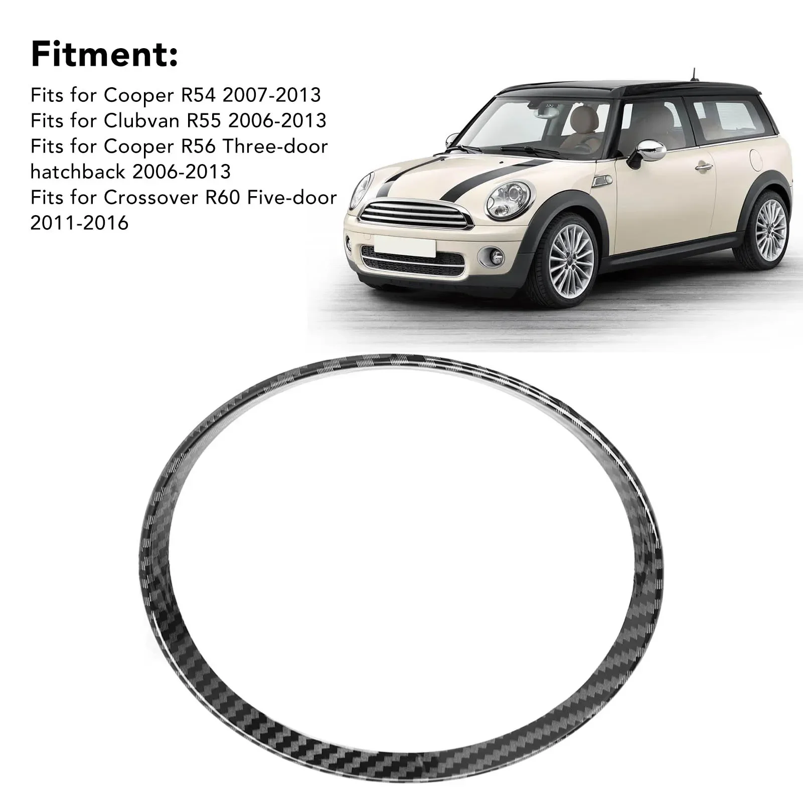 Carbon Fiber Look Car Gear Shift Panel Decoration Ring Cover Trim for Fit for Mini Cooper R54 R56 Clubman R55 Crossover R60