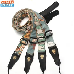 Fashion Printed Folk Guitar Strap Electric Guitar Shoulder Strap Bass Acoustic Guitar Strap Musical Instruments Accessories