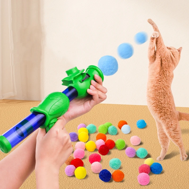 

Cat Self-Hi Relieving Boredom Toy Ball Interactive Cat Toy Ball Launch Training Kitten Toys Stretch Plush Ball Toys Cat Supplies