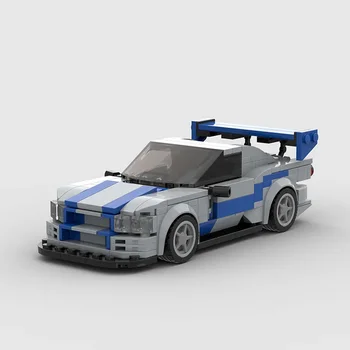 MOC R34 Speed Champions Building Blocks City Sports Racing Vehicle DIY Model City Racer Bricks Toys for Children Boy Gift 2