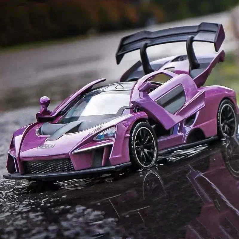 1:32 McLaren Senna Sports Car Model Metal Diecasts & Toy Vehicles Simulation Sound Light Collection Toys For Children