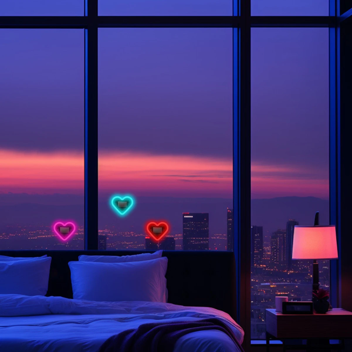 2 قطعة تعمل بالطاقة الشمسية USB الخوخ على شكل قلب LED مصباح لتهيئة الجو المحيط لغرفة النوم حفلة USB-C مصباح النيون القابل لإعادة الشحن #6