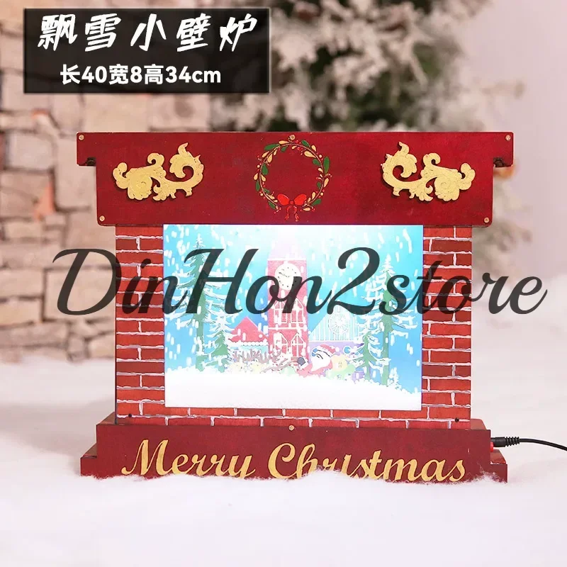 Christmas LED Snowfall Street Lamp Scene Decoration Indoor Lantern European Style Snow Globe Lamp