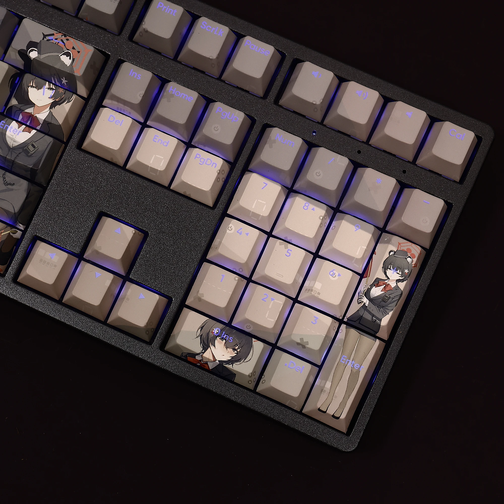 108 chiavi/Set Kasuga Tsubaki Blue Archive PBT Keycaps giochi Anime Beauty Girl Key caps altezza ciliegia per tastiere meccaniche fai da te