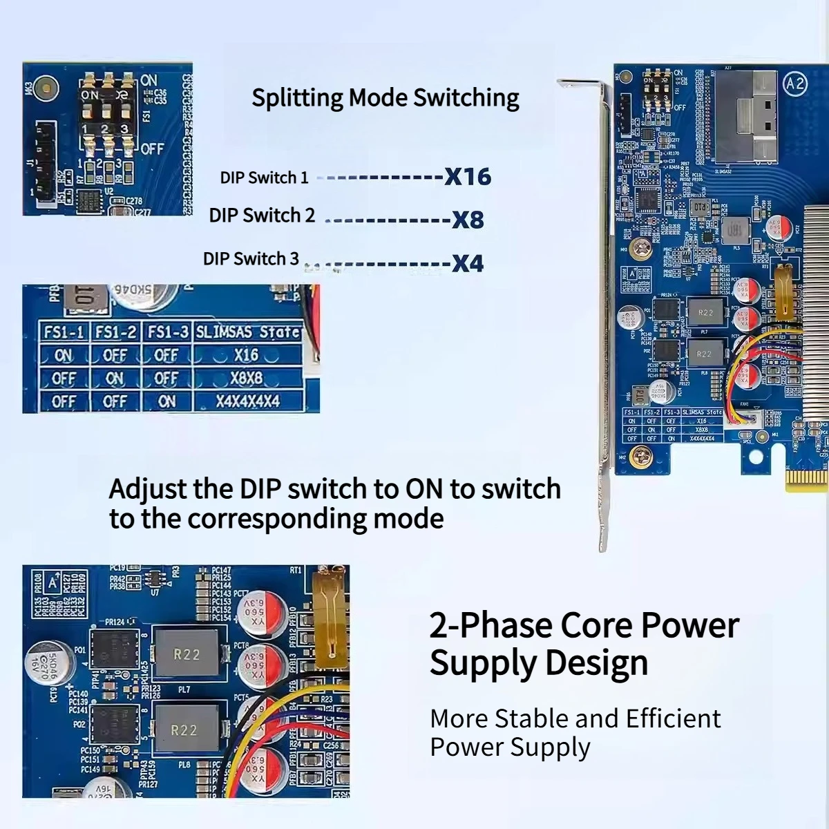Плата расширения PLX88096 PCIe 4.0X16 Внешний графический жесткий диск 8654 Интерфейс без разделения Поддержка X16/X8/X4 для графического процессора SSD U.2/M.2