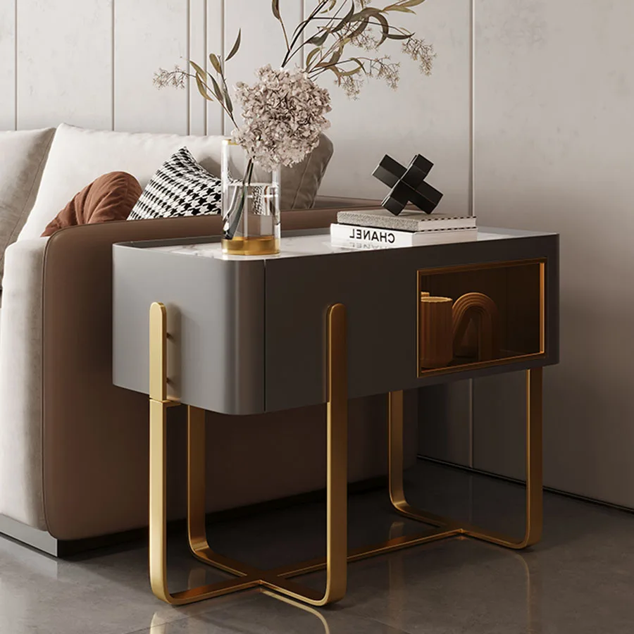 Home Modern Coffee Table Living Room Platform Unique Coffee Table Sofa Bedside Ornament Rectangular Metal Mesa Posta Home Decor