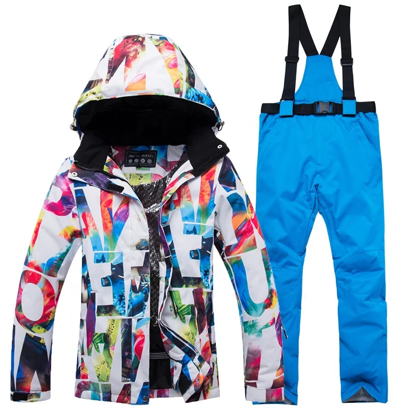 

Winter outdoor ski suit windproof and waterproof women's jacket pants two-piece set snow wear