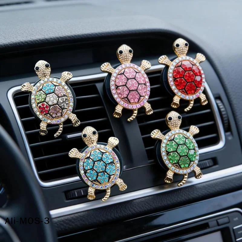 【S】Cartoon Turtle Car Vent Perfume Clip, Car Air Freshener Clip, Car Interior Fragrance Decorative Ornament
