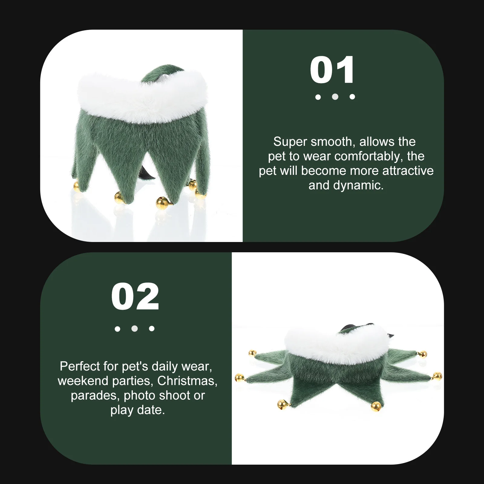 

1Pcs Dog Scarf Warm Pet Christmas Scarf Bell Design Decorative Collar for Christmas Party Photo Shoot Festive Pet Accessory