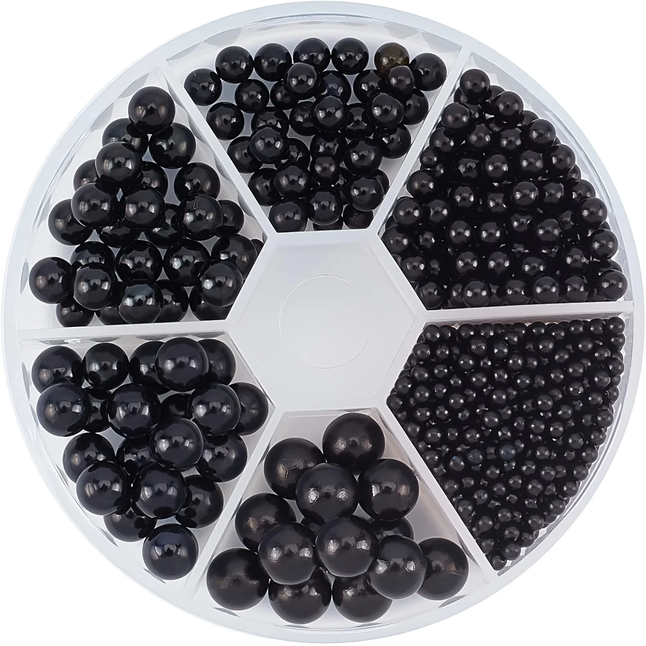 1100pcs 3/4/5/6/7/8mm black round bead perforated set box can be used as a small gift vase filling material for DIY bracelet mak