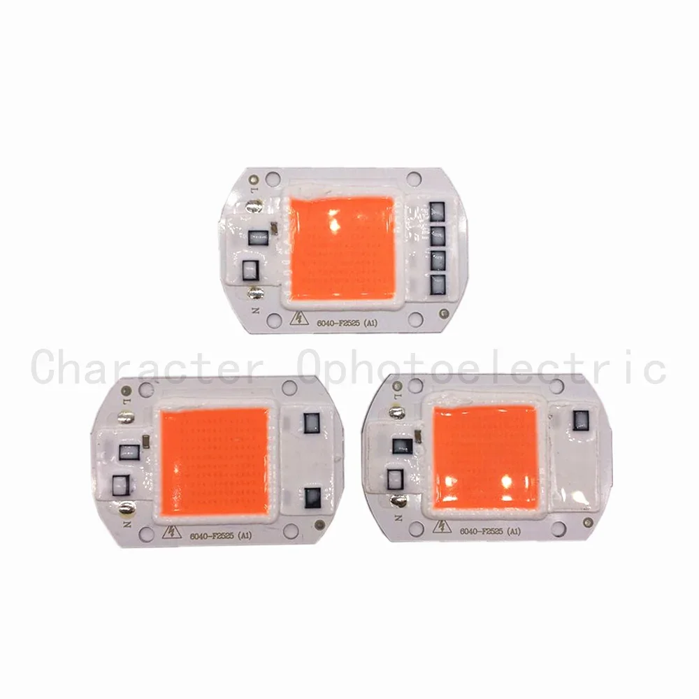 

AC 110 В 220 В 20 Вт 30 Вт 50 Вт 380 нм-840 нм светодиодный чип COB полного спектра, встроенный интеллектуальный драйвер IC 220 В 110 В