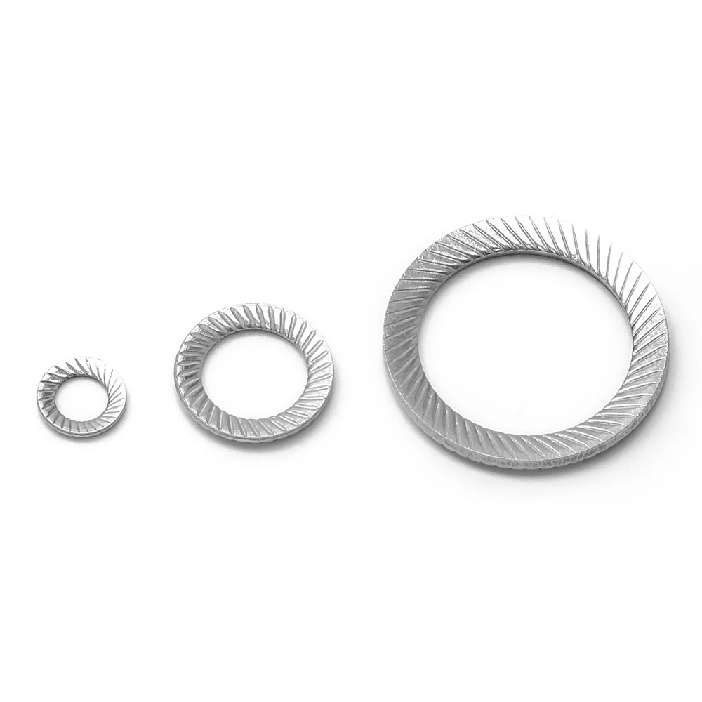 Conical Knurled Spring Washer 304 stainless steel M2 M3 M4 M5 M6 M8~M30 Knurled Elastic Gasket Disc Spring Serrated Lock Washer
