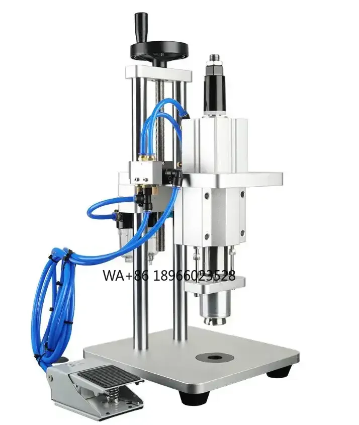 Pneumatic 15-20mm vial bottle capping machine, essential oil automatic capping and locking machine