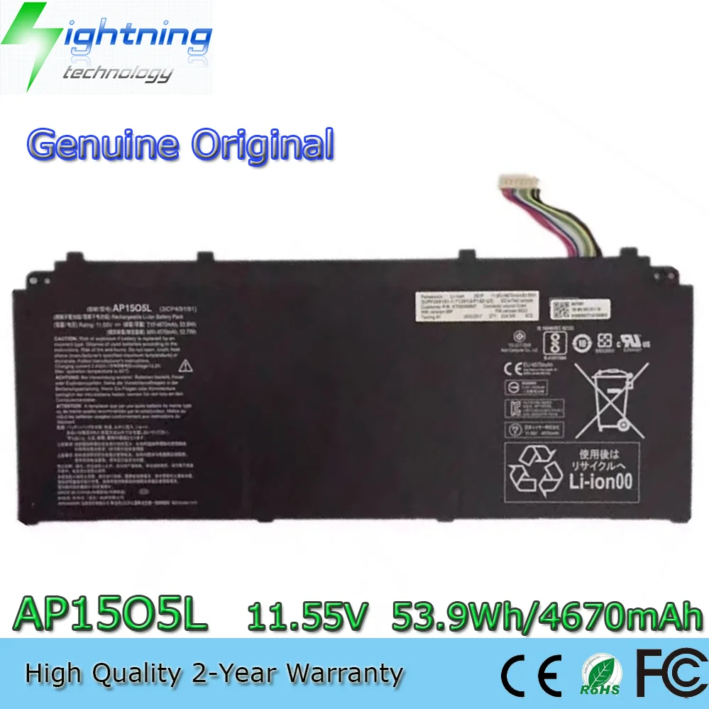 Genuine AP15O5L 11.55V 53.9Wh Laptop Battery for Acer Aspire S 13 S13 S5-371 S5-371-52JR S5-371-56VE