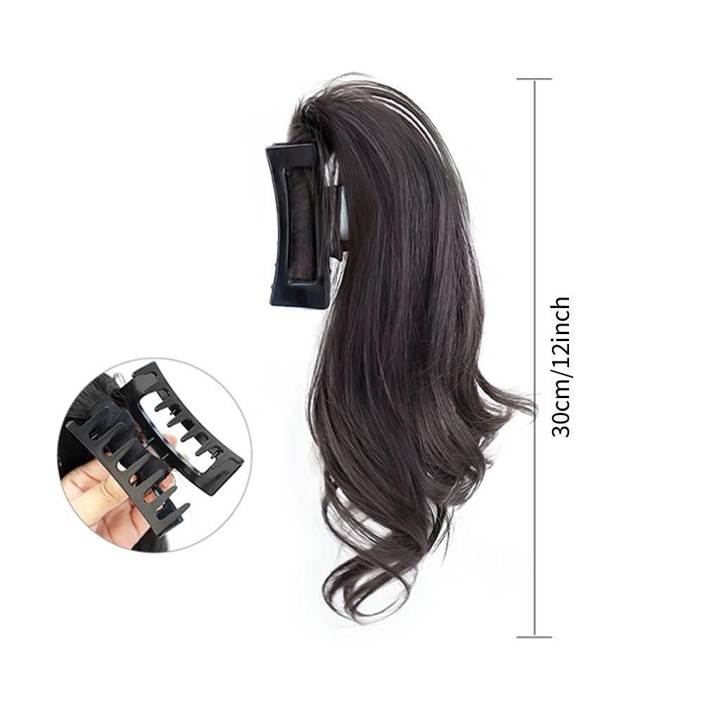 Horsetail Wig Female Gripper Style Simulation Long Curly Hair Large Wave Wig Synthetic Hair Women False Hair Piece