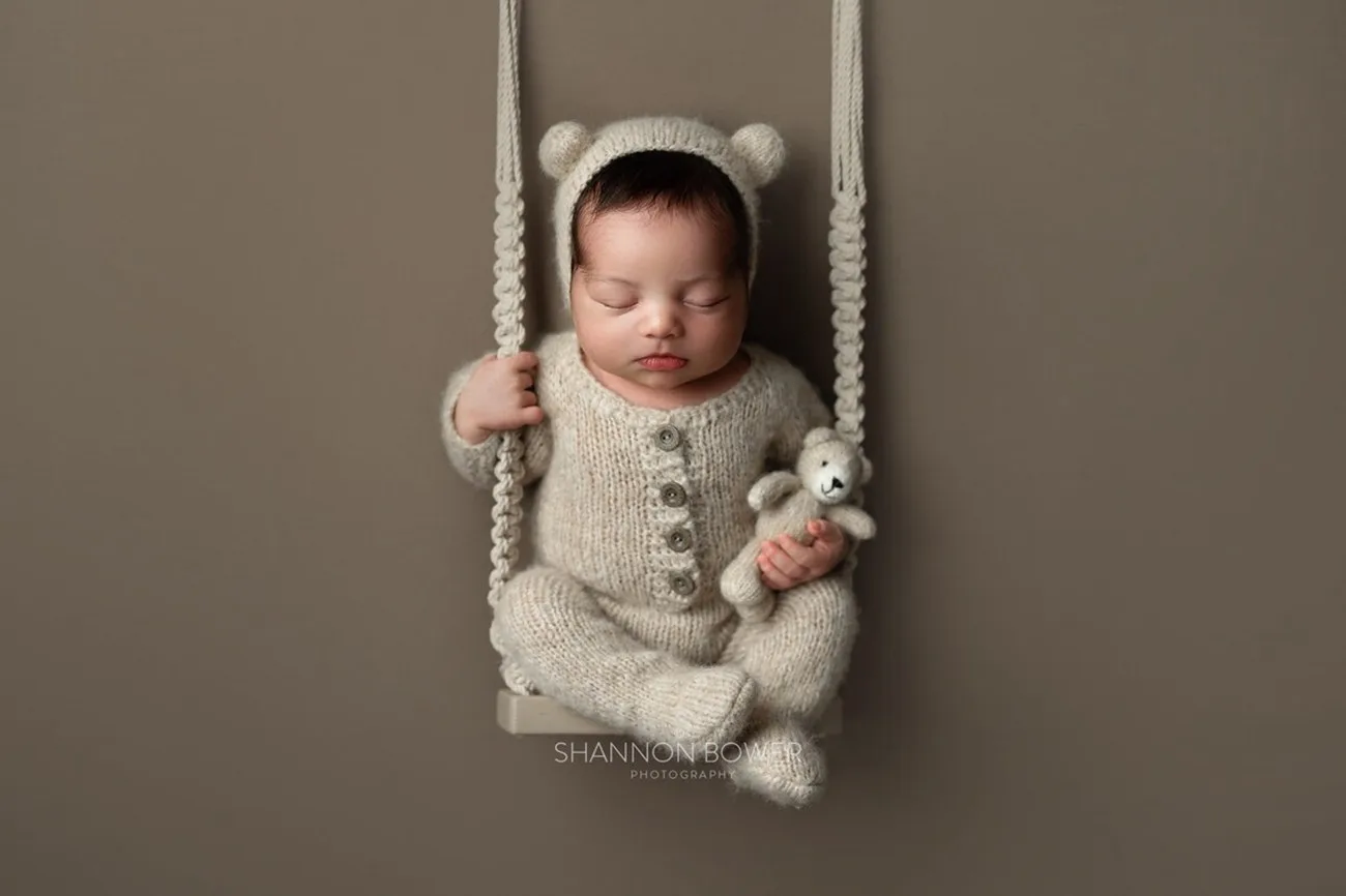 Bebê menina menino swing fotografia recém-nascidos adereços de madeira retro cadeira móveis bebês foto tiro prop acessórios fotografia