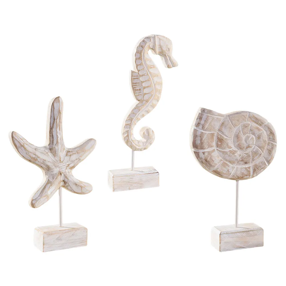 

Wooden Conch Decor Home Ocean Theme Tabletop Ornament Gift Photography Prop Long Lasting