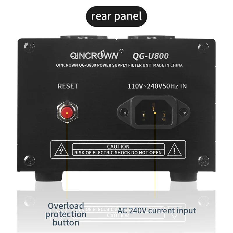 Qincrown-電圧ポインター,電源フィルター,ノイズリダクション,電源コンセント,hfi,オーディオ,QG-U800
