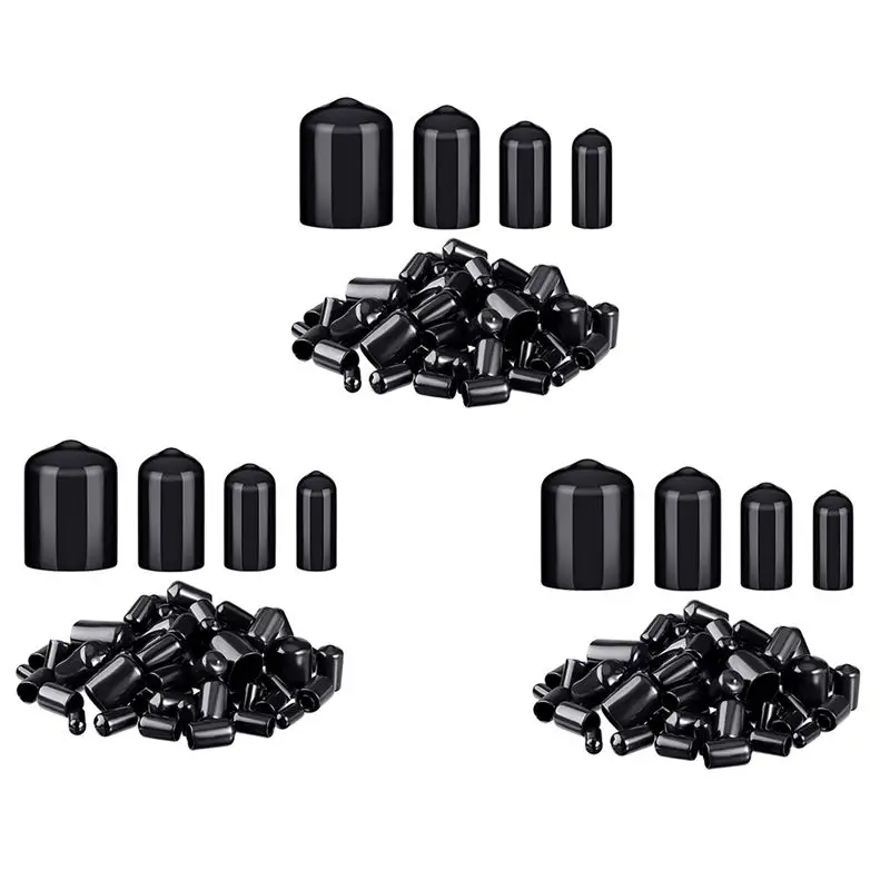 

ABGH-240 штук резиновых заглушек, гибких колпачков для болтов, защитных колпачков для винтов, защитных колпачков для резьбы в 4 размерах от 1/4 до 3/4 дюйма (черные)