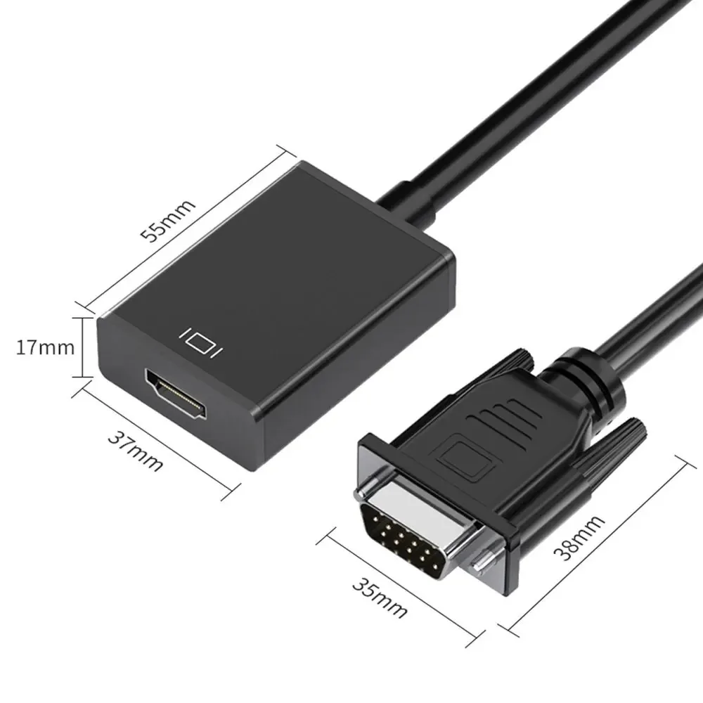 Konwerter VGA na HDMI Adapter męski na żeński z adapterem audio 1080P VGA do laptopa PC na projektora HDTV