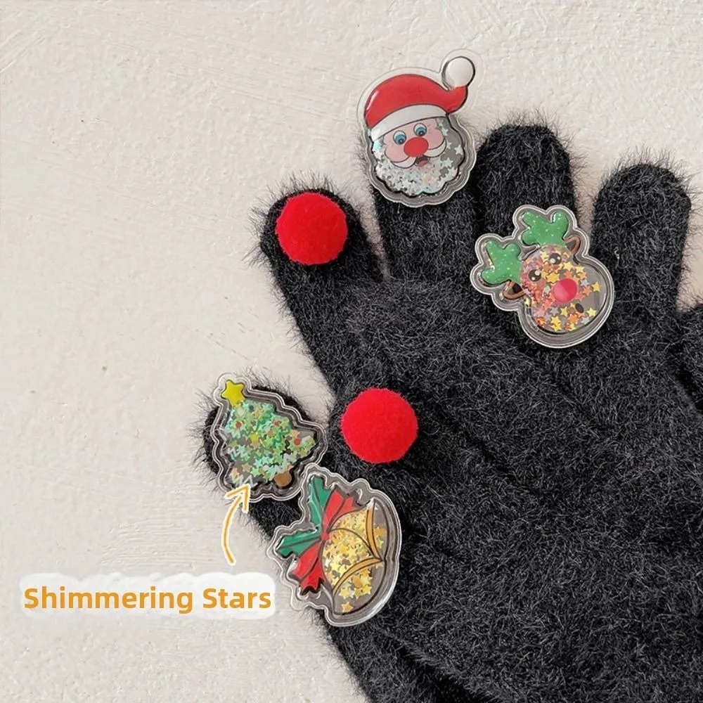 Handwear dos desenhos animados luvas de natal engrossar boneco de neve padrão natal luvas de inverno de malha engraçado luvas quentes presente dando