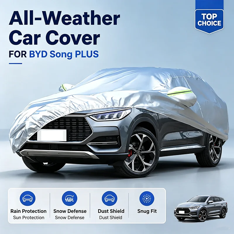 For BYD Song PLUS Full Car Cover Reflective Strips Waterproof Snowproof Dustproof UV Protection Auto Accessories