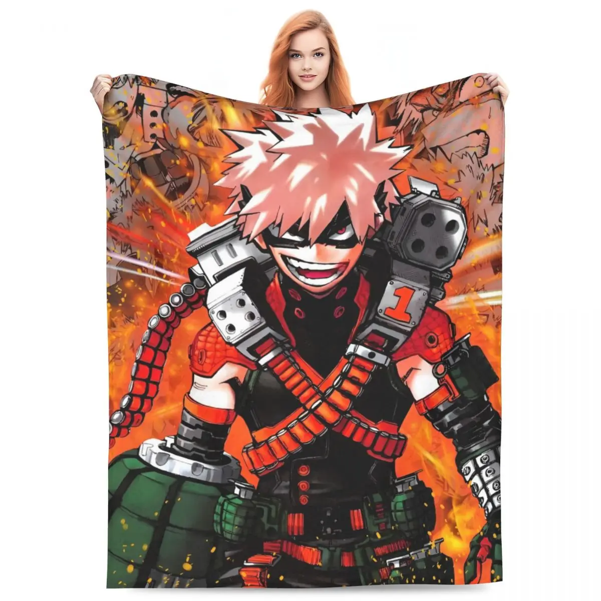 My Hero Academia Blanket Anime Plush Awesome Warm Throw Blanket for Chair Covering Sofa Textile Decor