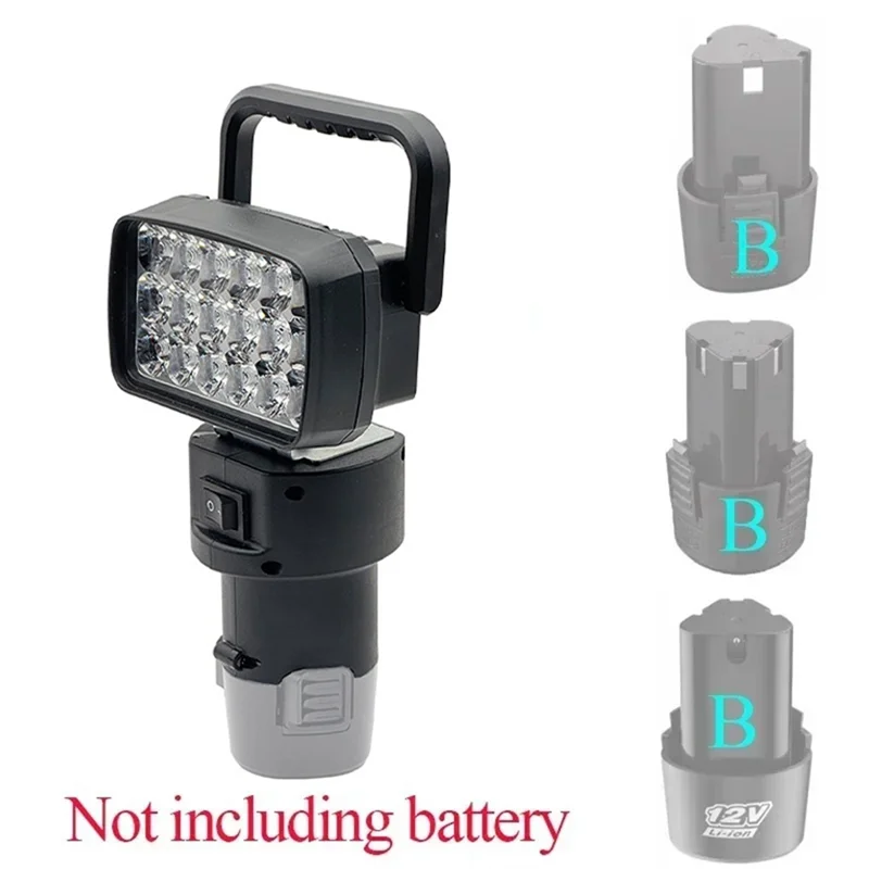 

A03F-18 Beads Portable Handheld Light For 12V Type B Lithium Battery LED Working Light